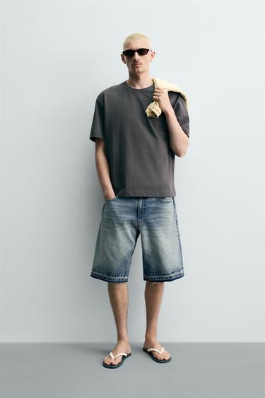 BASIC HEAVYWEIGHT T-SHIRT /03 - Dark anthracite by Zara