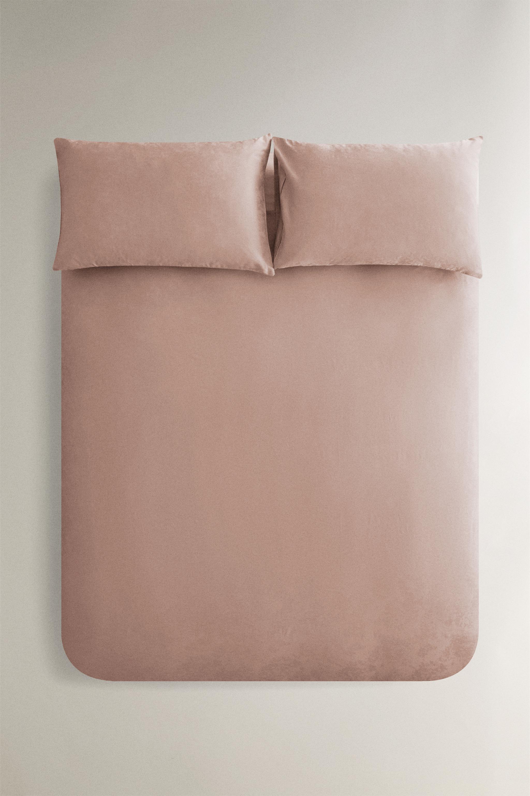 MARBLE JACQUARD SATEEN DUVET COVER — Light pink
