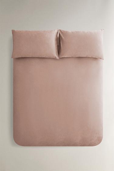 HOUSSE DE COUETTE SATIN JACQUARD MARBRE - Rose clair de Zara