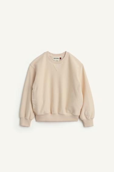 Zara ROUND NECK SWEATSHIRT 16 - Ecru