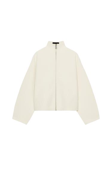 Zara KARDIGAN S PATENTNIM ZATVARAČEM – Ekru