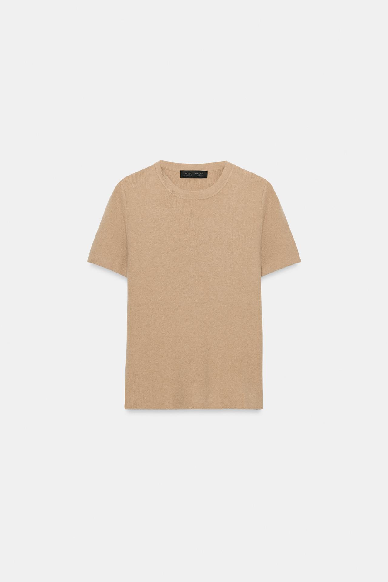 SOFT-TOUCH KNIT TOP — taupe brown