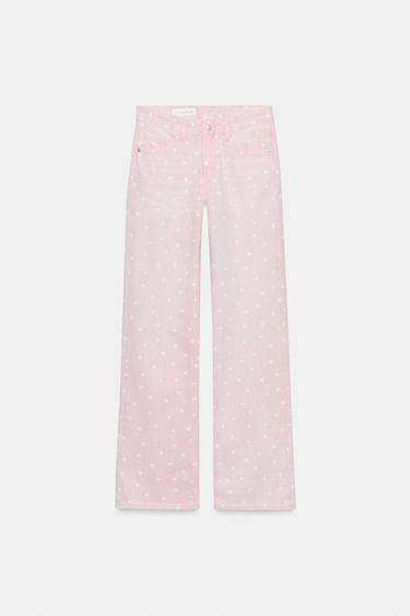 TRF LOW-RISE WIDE-LEG DOT JEANS - only one by Zara - Image 0