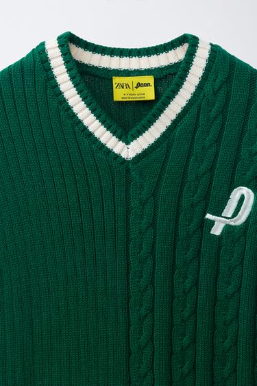 PENN © KNIT WAISTCOAT - Green / Ecru by Zara - Image 2