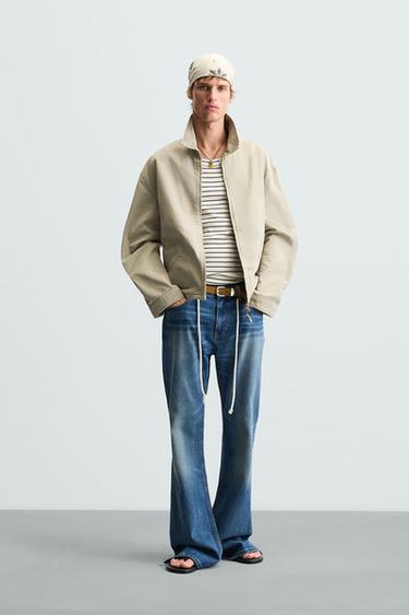 CAZADORA RELAXED FIT ALGODÓN - Verde claro de Zara - Imagen 0