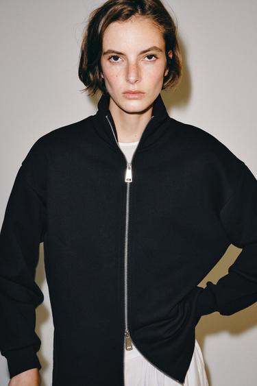 SWEATSHIRT MIT REISSVERSCHLUSS - Blau von Zara