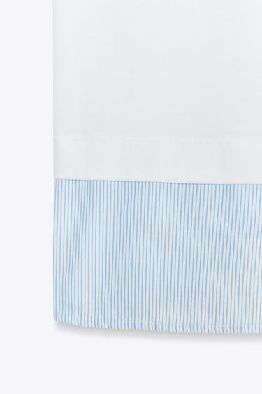 T-SHIRT BIMATIÈRE À RAYURES - Blanc de Zara - Image 5