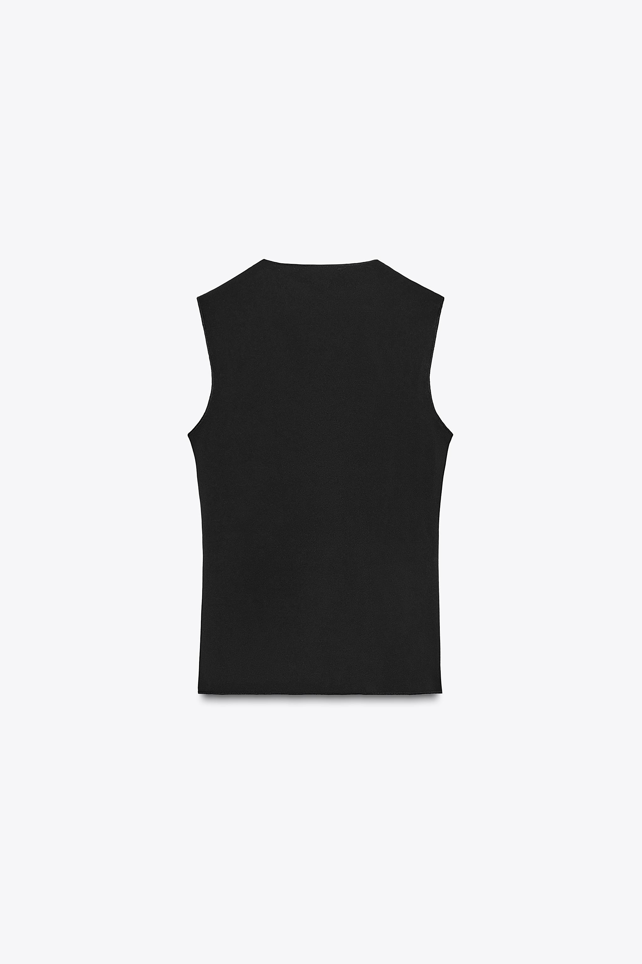 STRETCH TOP WITH METALLIC THREAD - Black | ZARA United States