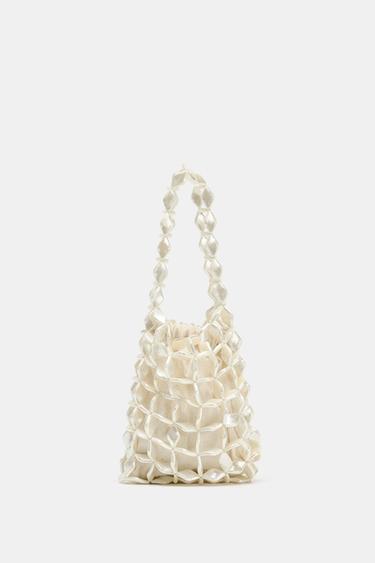 PEARLESCENT BUCKET BAG - Pearl grey by Zara