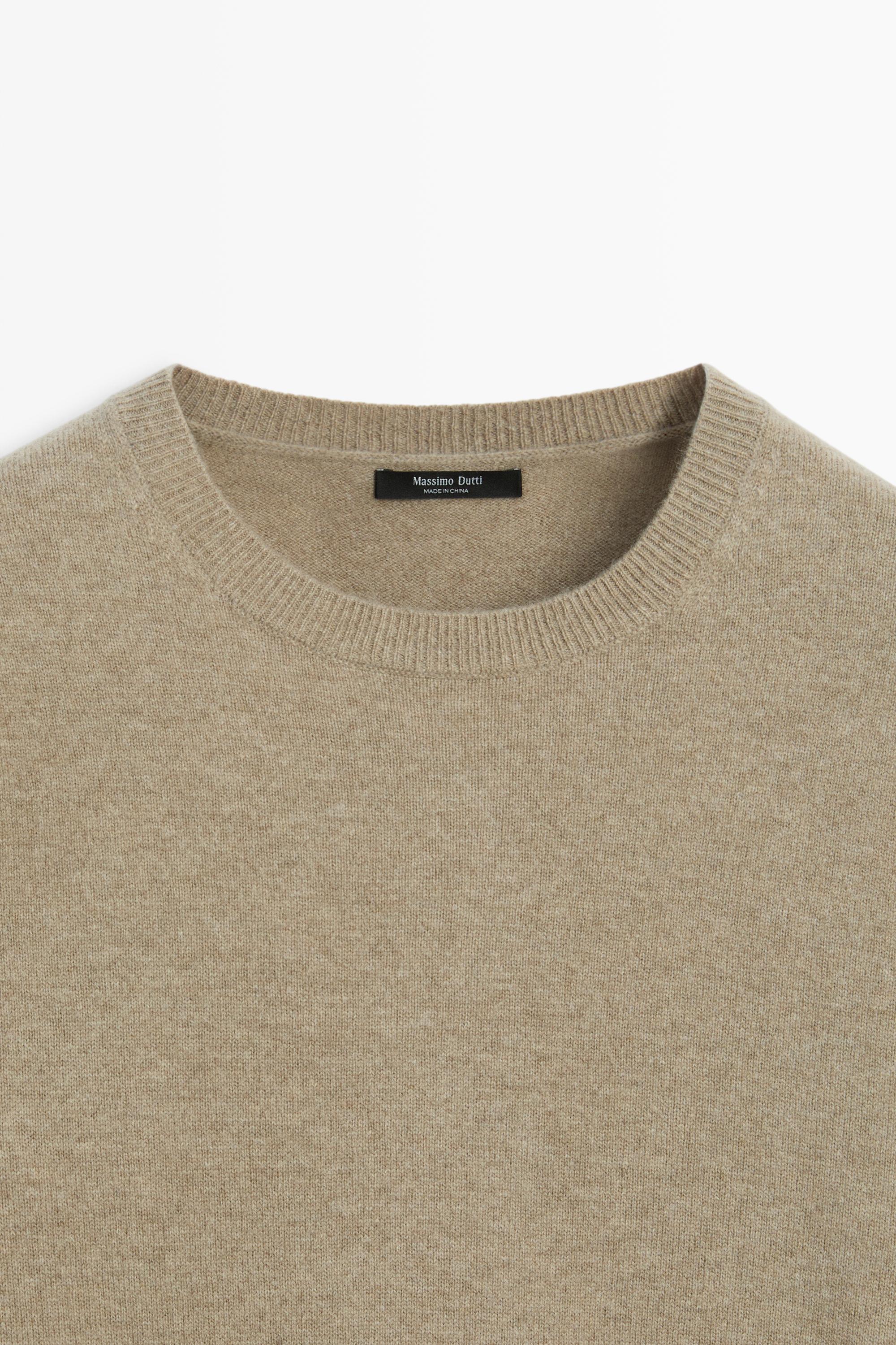 Pull en maille mélangée de laine à col rond