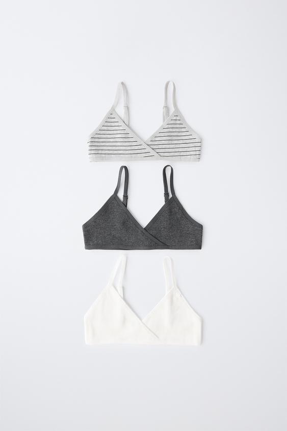 8-14 AÑOS/ PACK TRES TOPS RIB - Blanco / Gris de Zara - Imagen 0