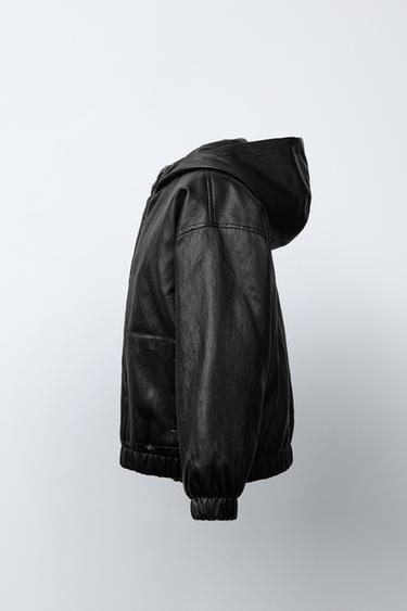 FAUX LEATHER PUFFER JACKET - Black by Zara - Image 2
