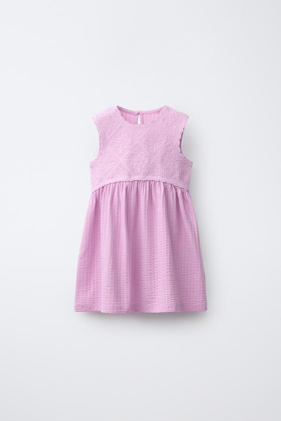 CONTRAST TEXTURED DRESS - Mauve by Zara - Image 0