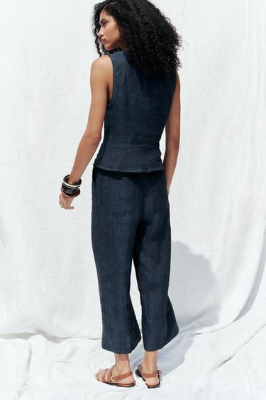 DOUBLE-BREASTED LINEN WAISTCOAT - Indigo by Zara - Image 5