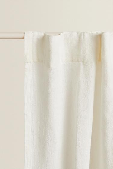 HIGH OPACITY WHITE LINEN CURTAIN - White by Zara