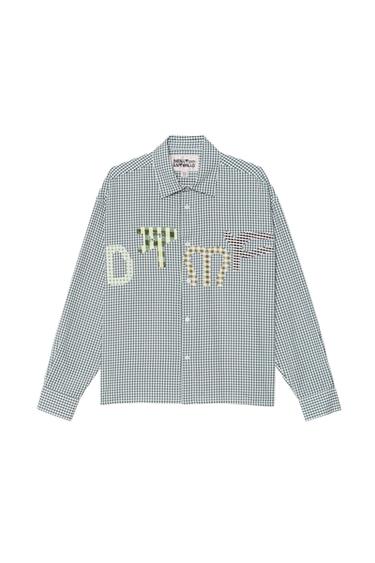 Zara PLAID SHIRT WITH DTMF PATCHES - White / Green