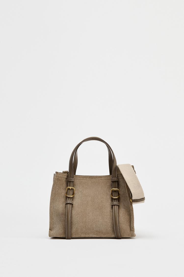 BOLSO MINI SHOPPER Beige ZARA España