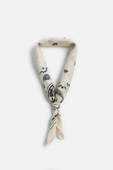 BANDANA À IMPRIMÉ CACHEMIRE - Écru de Zara