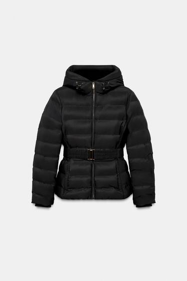Zara FITTED WATER REPELLENT WINDPROOF SHORT ANORAK - Black