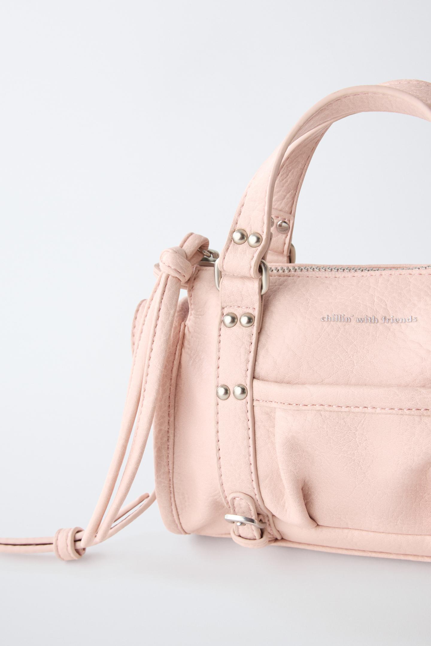 Детская сумка Zara Studded Crossbody, цвет: Розовый — фото 3