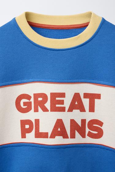 SWEATSHIRT WITH SLOGAN PRINT - Multicoloured by Zara - Image 2