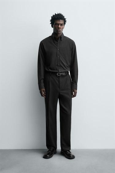 Zara RELAXED FIT PLAID SHIRT - Anthracite grey - Image 0