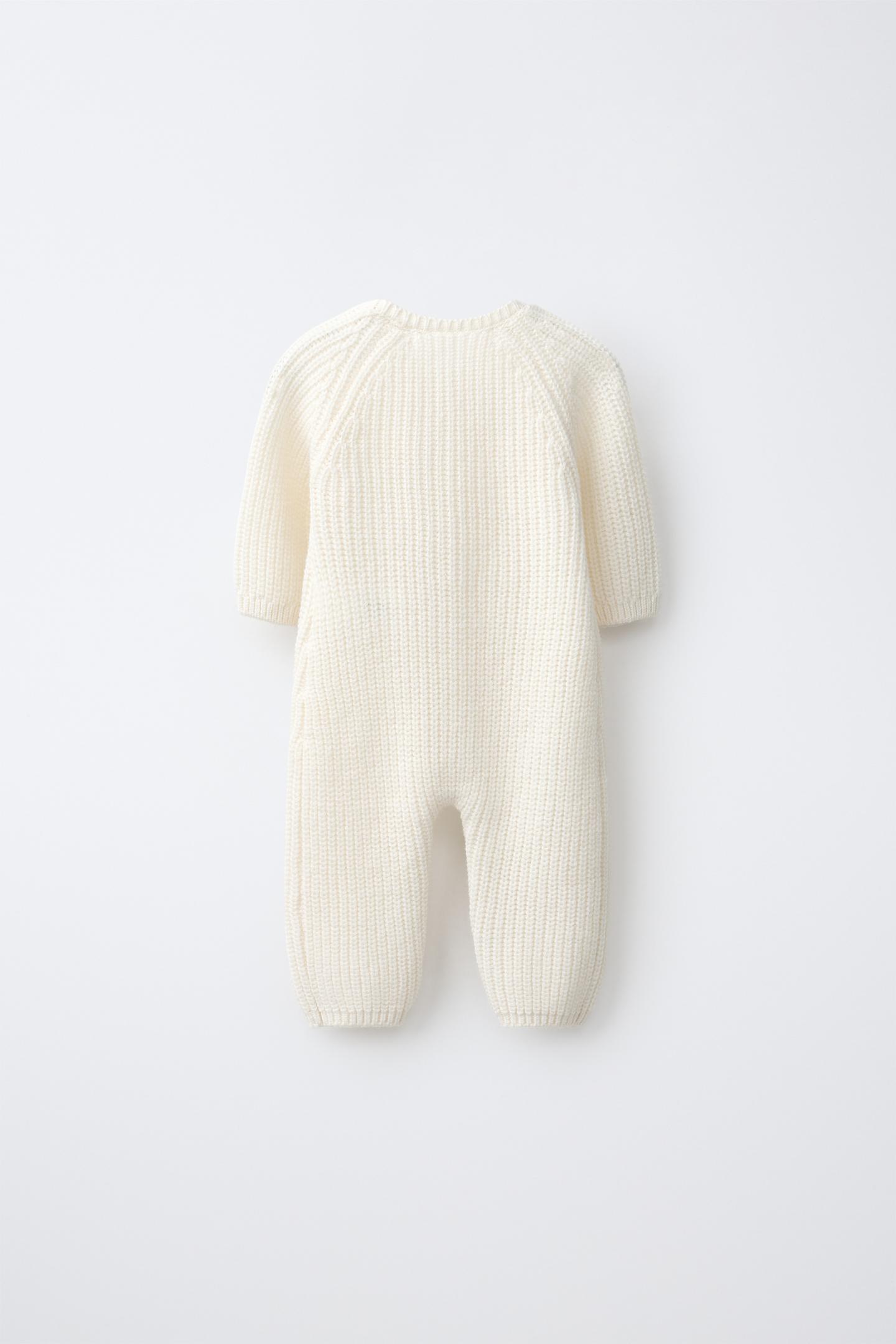 Детский комбинезон Zara 100% Wool Knit, цвет: Экрю — фото 3
