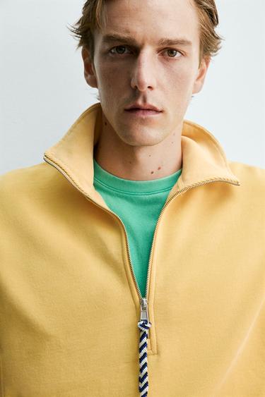 AARON LEVINE X ZARA QUARTER-ZIP SWEATSHIRT - Peach by Zara - Image 5