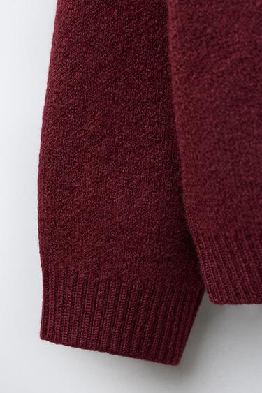 KNIT BOMBER WITH BOWS - Burgundy by Zara - Image 3