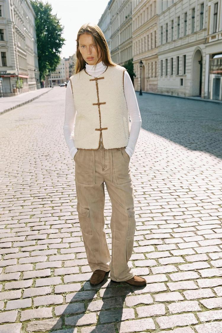 WASHED EFFECT OVERSIZE CARGO TROUSERS