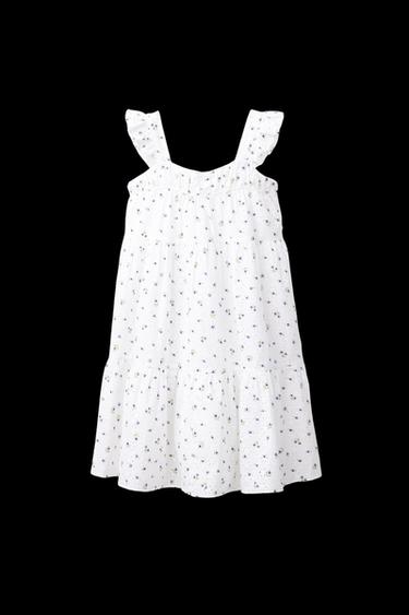 VESTIDO BORDADOS FLORES - Crudo de Zara - Imagen 0