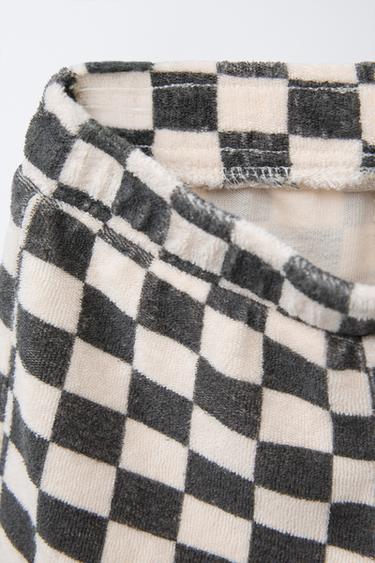 CHECKERBOARD JOGGING T-SHIRT AND BERMUDA SHORTS SET - Anthracite grey by Zara - Image 3
