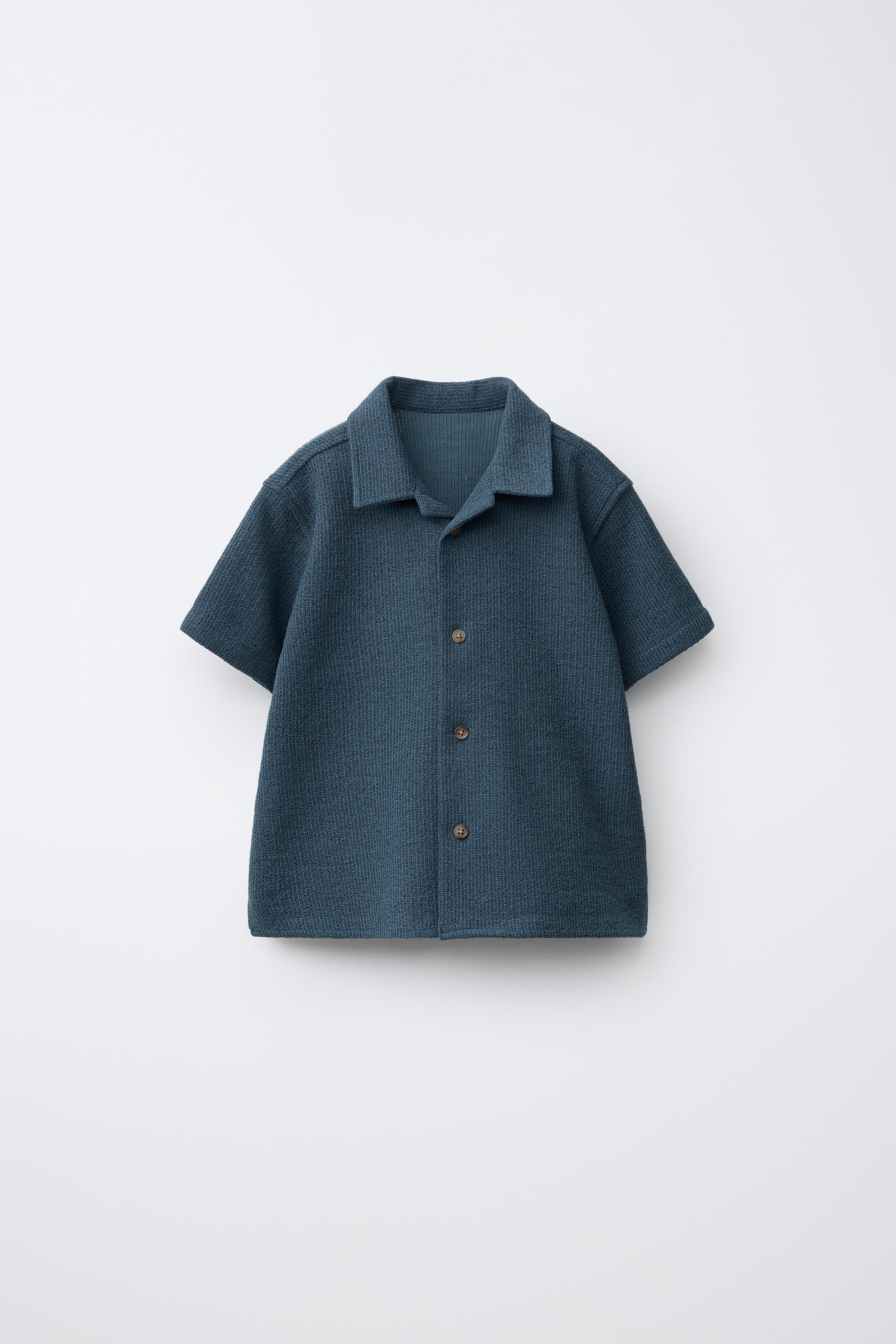 PLAIN TEXTURED SHIRT - Deep blue | ZARA United States
