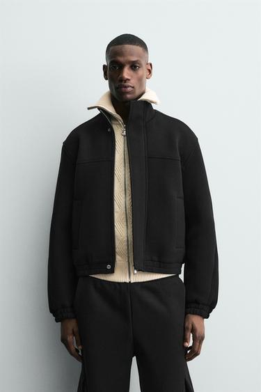 NEOPRENE-EFFECT BOXY FIT JACKET - Black by Zara - Image 1