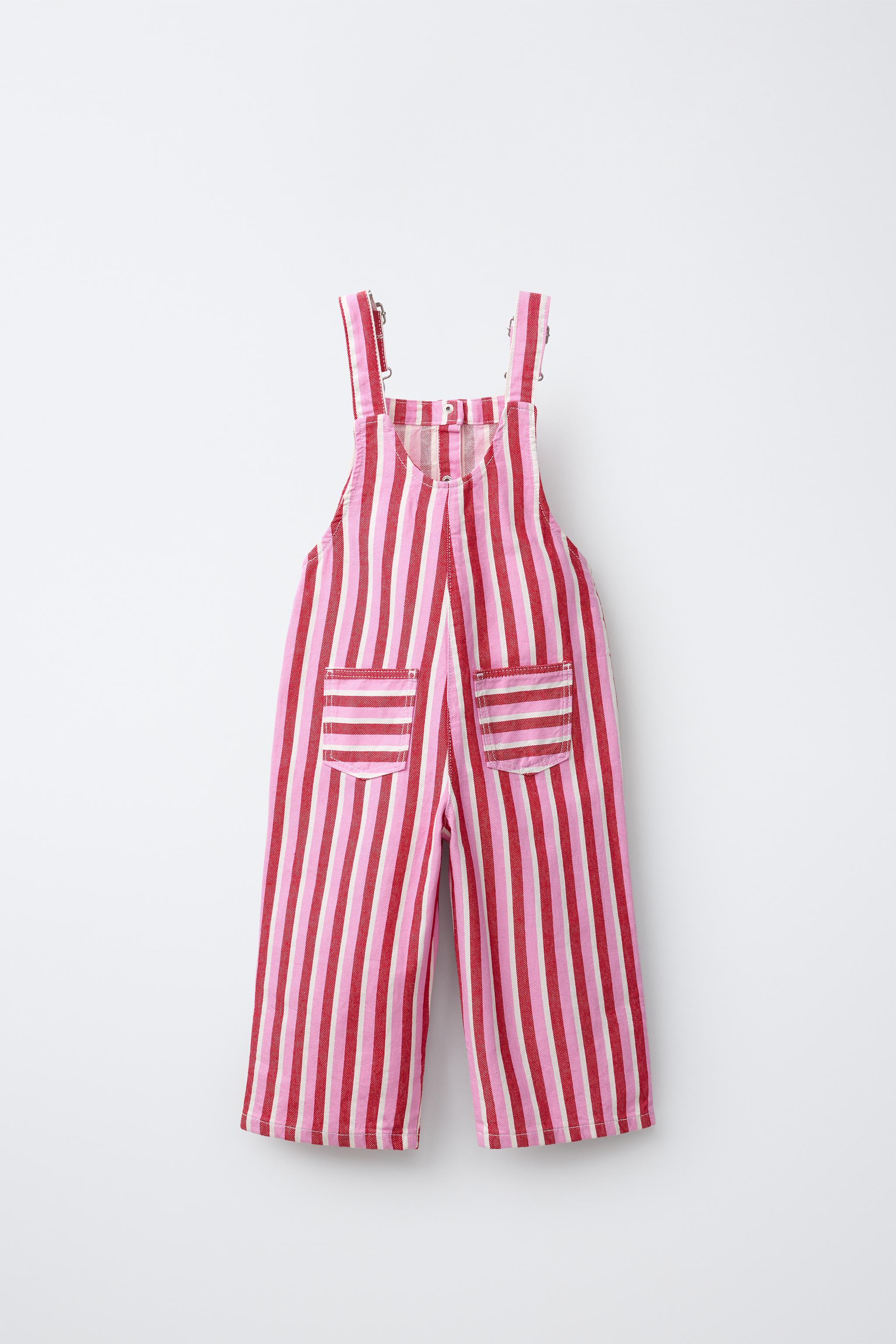 Детские комбинезоны Zara LONG STRIPED TWILL OVERALLS — фото 3