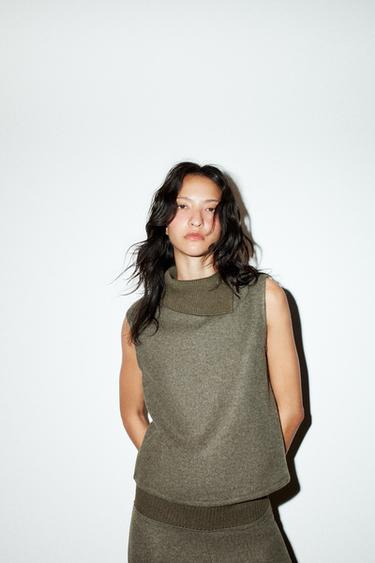 JUPE SOFT TRICOT - Vert chiné de Zara - Image 3