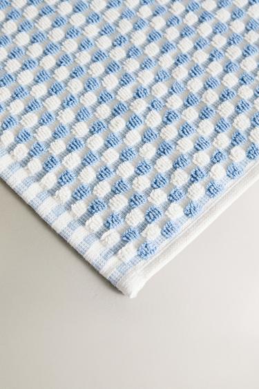SERVIETTE DE BAIN COTON TEXTURÉ - Bleu clair de Zara - Image 2