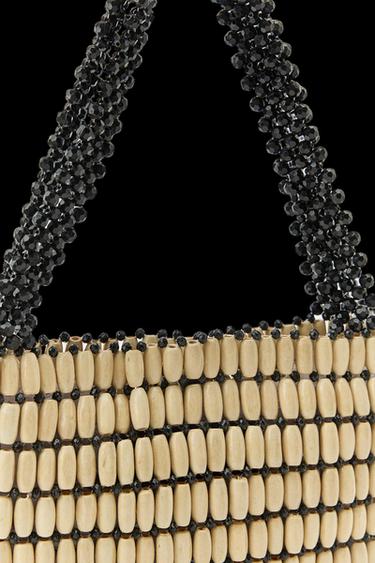 MINITASCHE AUS HOLZPERLEN - Hellbeige von Zara