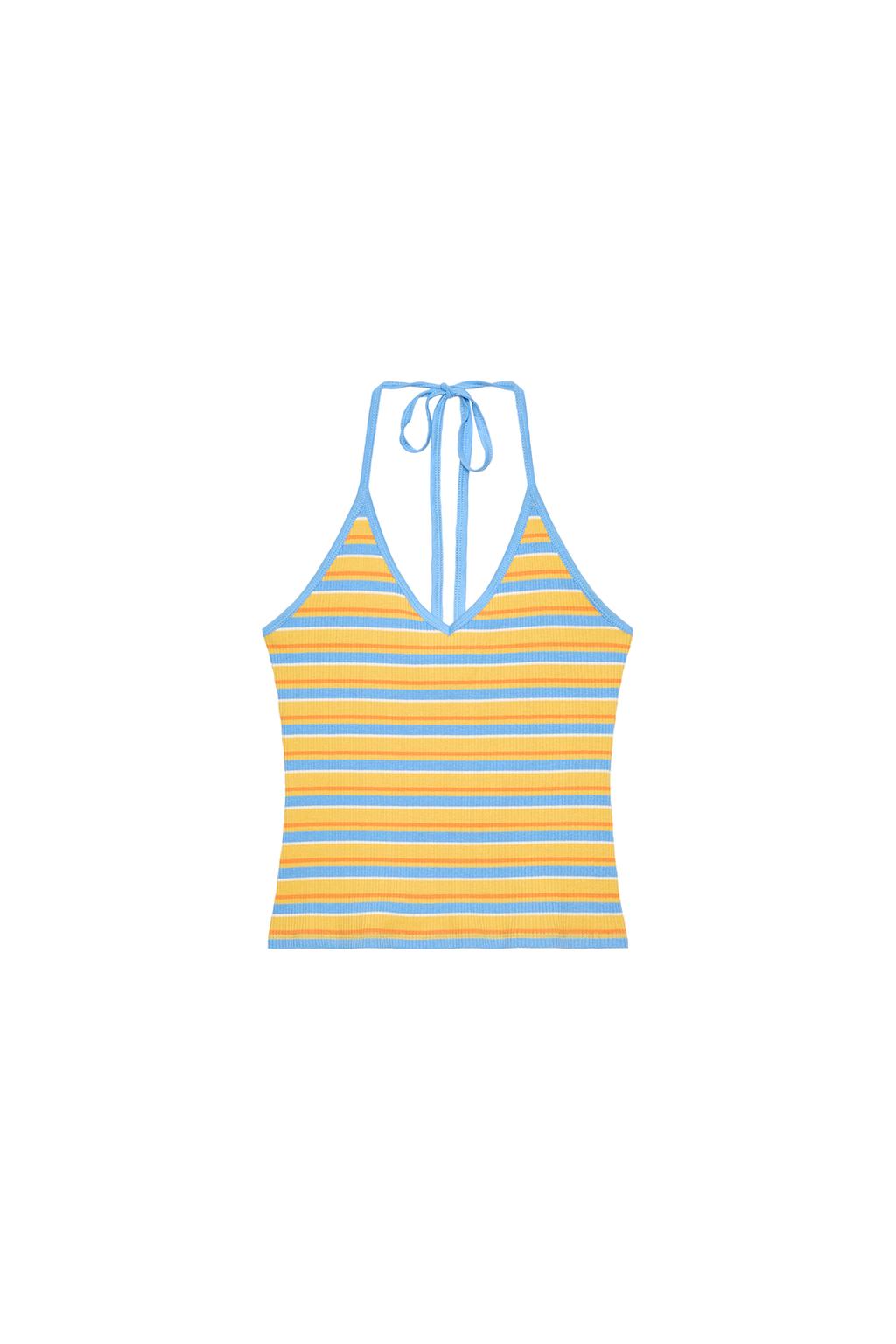STRIPED HALTER TOP - image 3