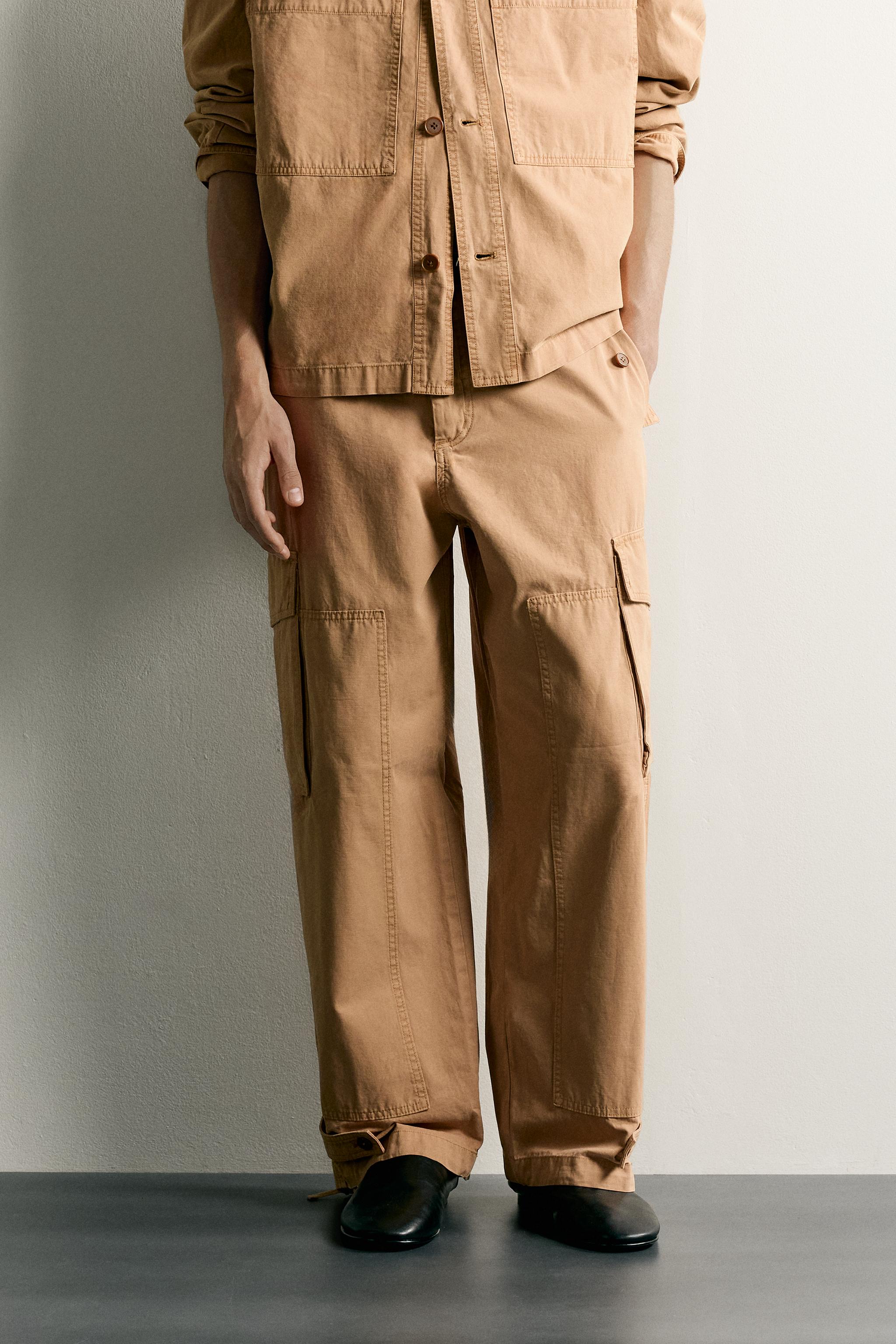 WASHED RELAXED FIT CARGO PANTS