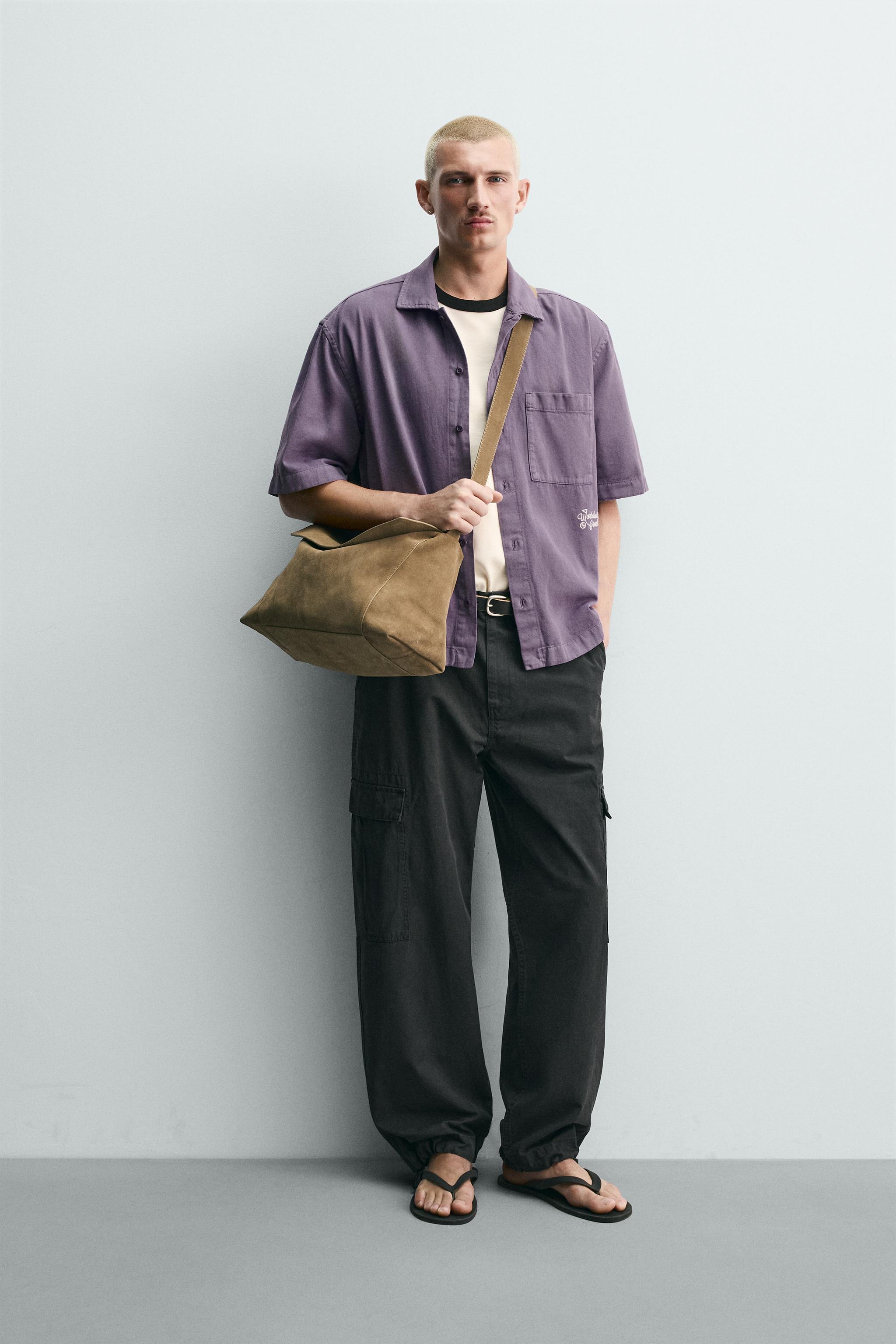EMBROIDERED TEXTURED OVERSHIRT