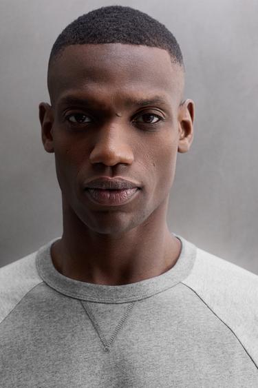 EMBROIDERED LONG SLEEVE COLOUR BLOCK T-SHIRT - Grey marl by Zara - Image 4