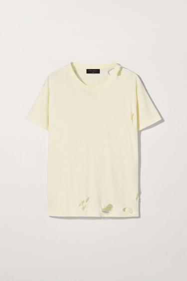 T-SHIRT À DÉCHIRURES KATE MOSS X ZARA - Blanc cassé de Zara