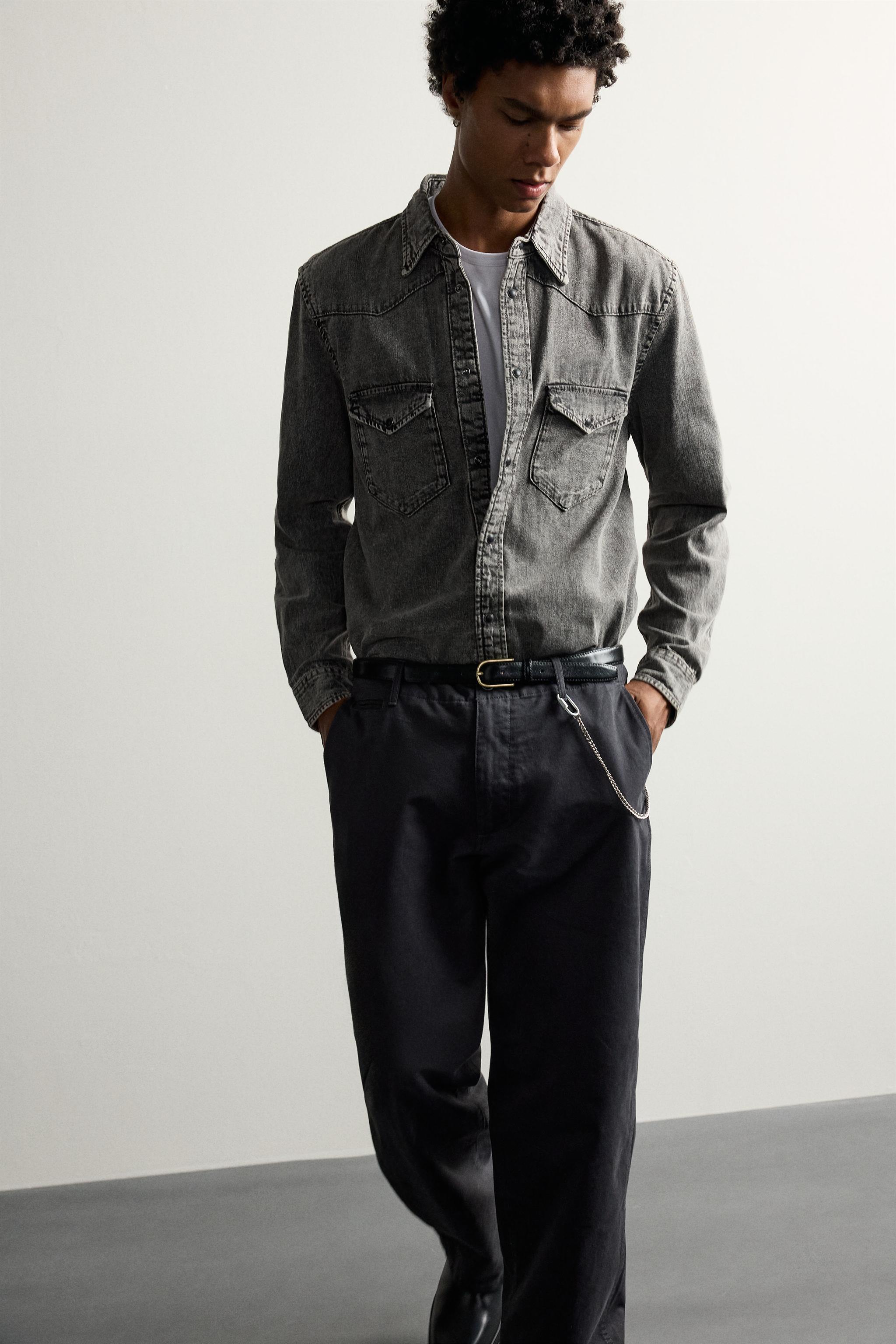 REGULAR FIT DENIM WESTERN SHIRT