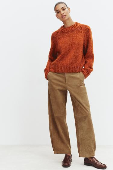 Zara LONG SLEEVE KNIT JUMPER - Dark orange