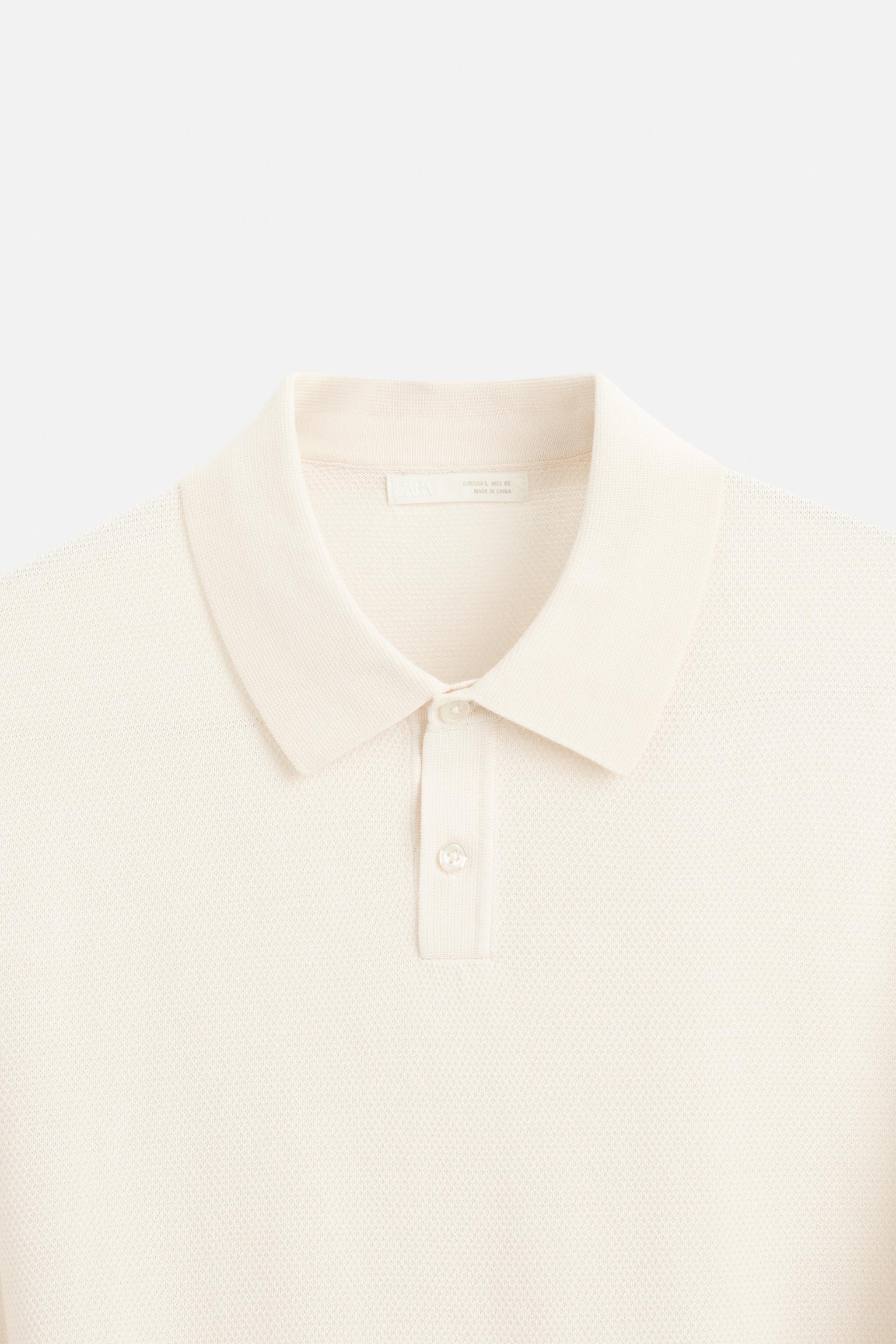 PIQUÉ TEXTURED POLO SHIRT - Ecru | ZARA United States