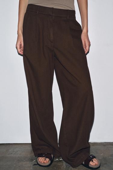 ZW COLLECTION JOGGER TROUSERS - Brown by Zara - Image 4