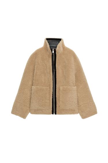 ZW COLLECTION FAUX SHEARLING DOUBLE-FACED JACKET