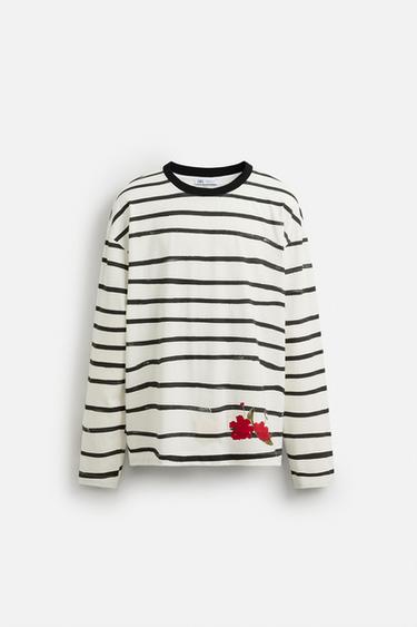 STRIPED PRINT T-SHIRT © OTIS KWAME KYE QUAICOE - Red by Zara - Image 6