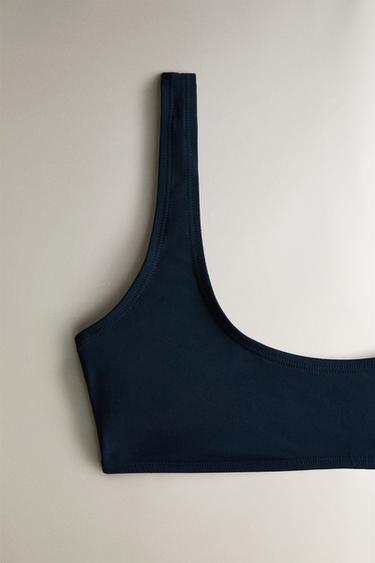 BEACH BIKINI TOP WITH ROUND NECKLINE - Blue by Zara - Image 1